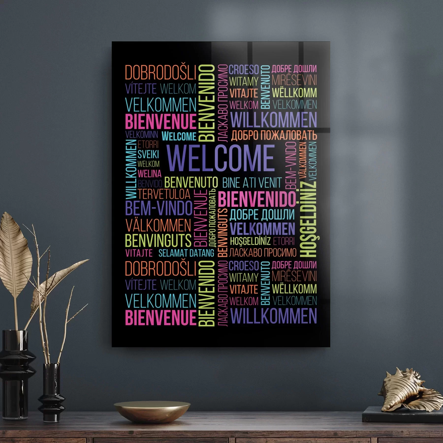 Picture of Decovetro Cam Tablo Ofisinize Özel Welcome 30x40 cm