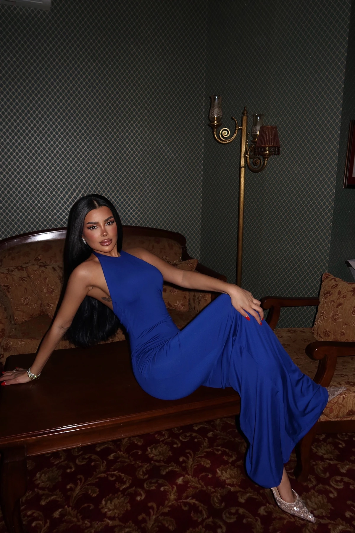 Picture of Navy Blue Thelma Long Dress
