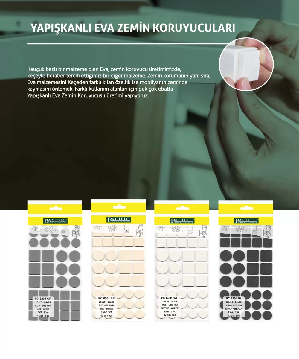 Picture of Eva Parke Fayans Çizilme Ve Darbe Önleyici Zemin Koruyucu Gri (Ø 45mm)