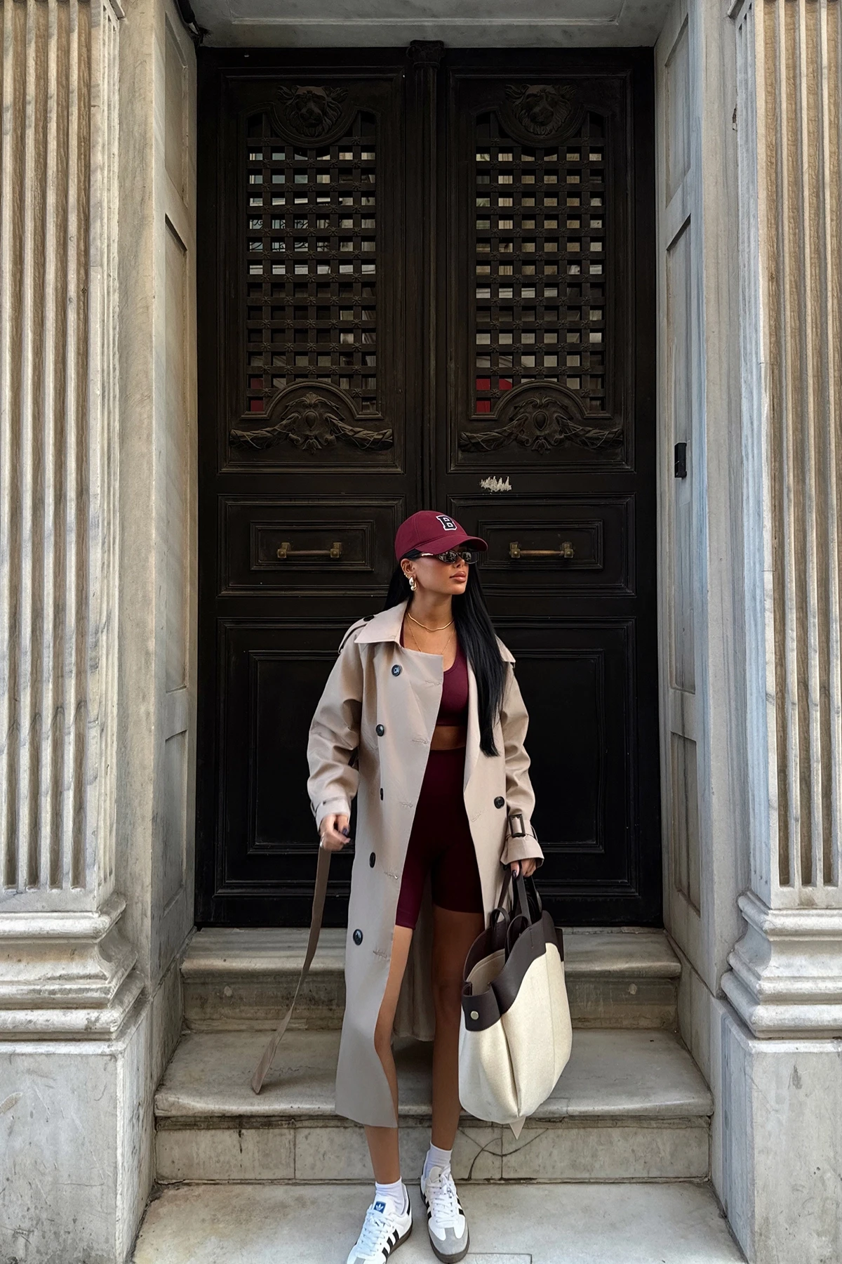 Picture of Mink Sleeves Belted Trench Coat