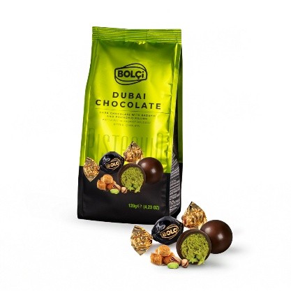 Picture of PISTACHIO KADAYIF FILLED DARK CHOCOLATE TWIST 120g