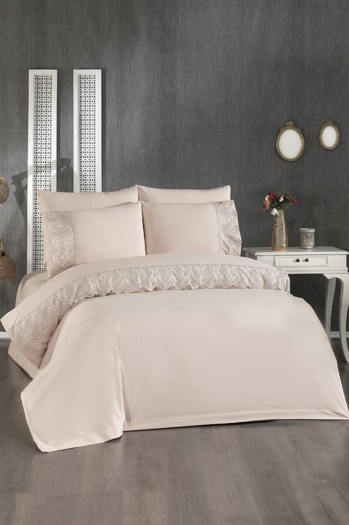 Picture of Fransız Dantelli Yeşim Çeyizlik Nevresim Takımı Cappucino