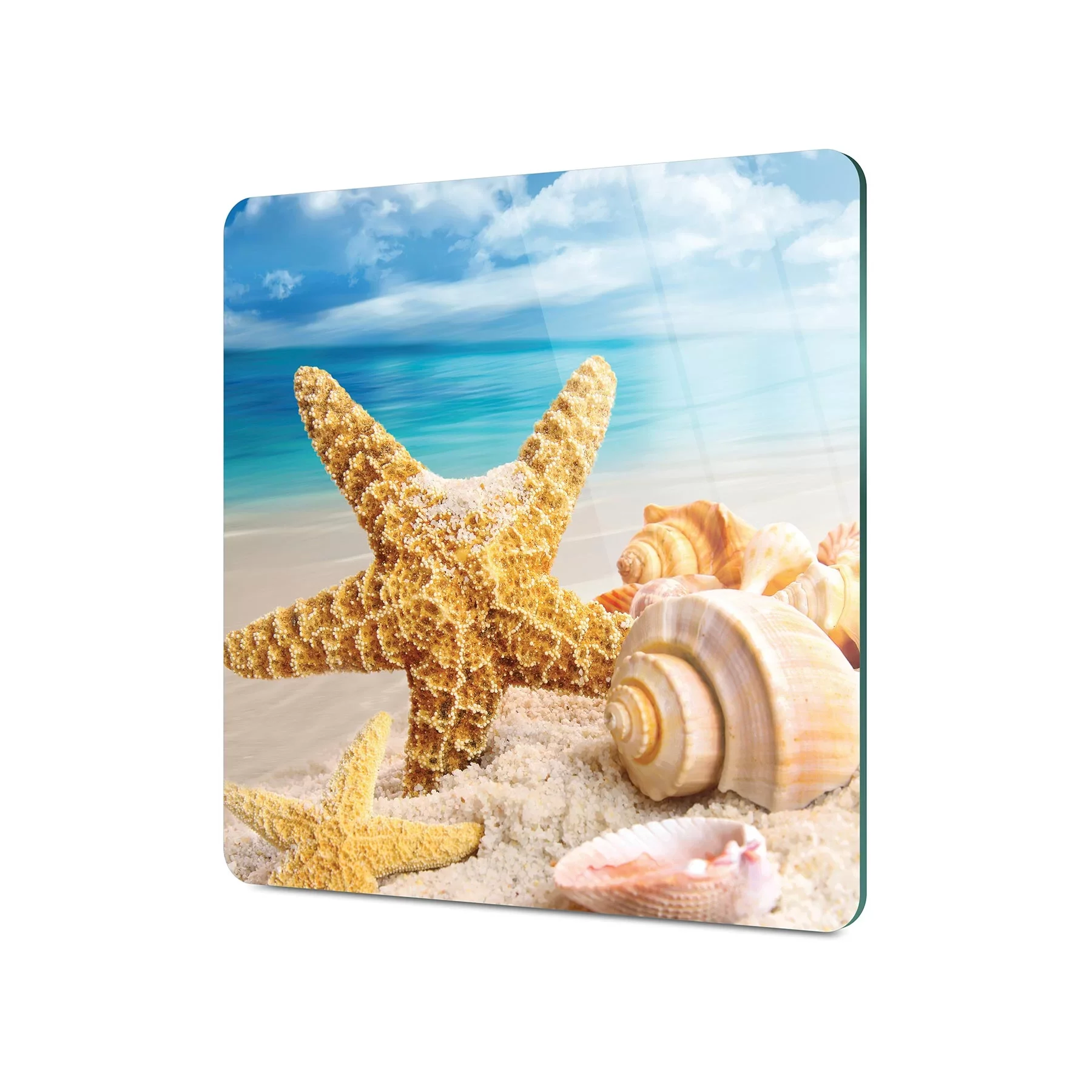 Picture of Decovetro Cam Kesme Tahtası ve Sunumluk Deniz Yıldızı Desenli 30x30 Cm