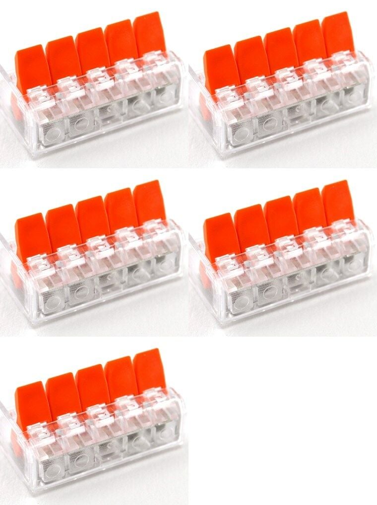 Picture of 5 Adet 5 Li Mandallı Kablo Bağlantı Klemensi Elektrik Buat