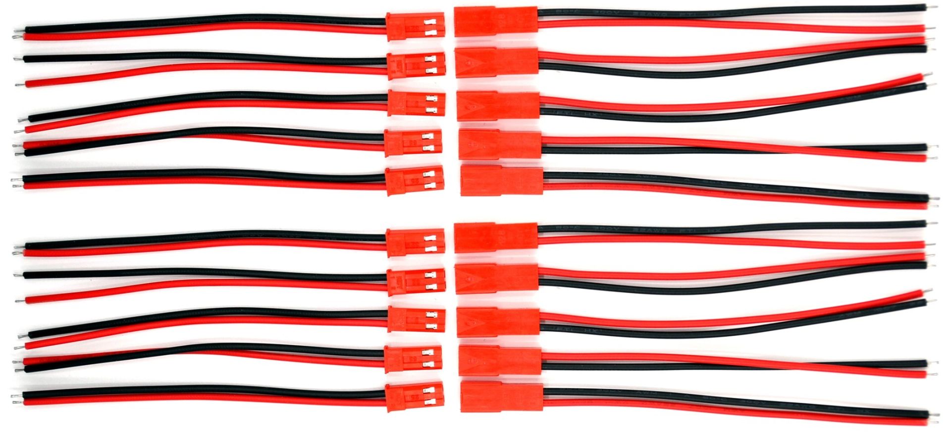 Picture of 1 Takım Kırmızı 2 Pin Kablolu JST LED Konnektör Elektrik Soketi MT-ES01