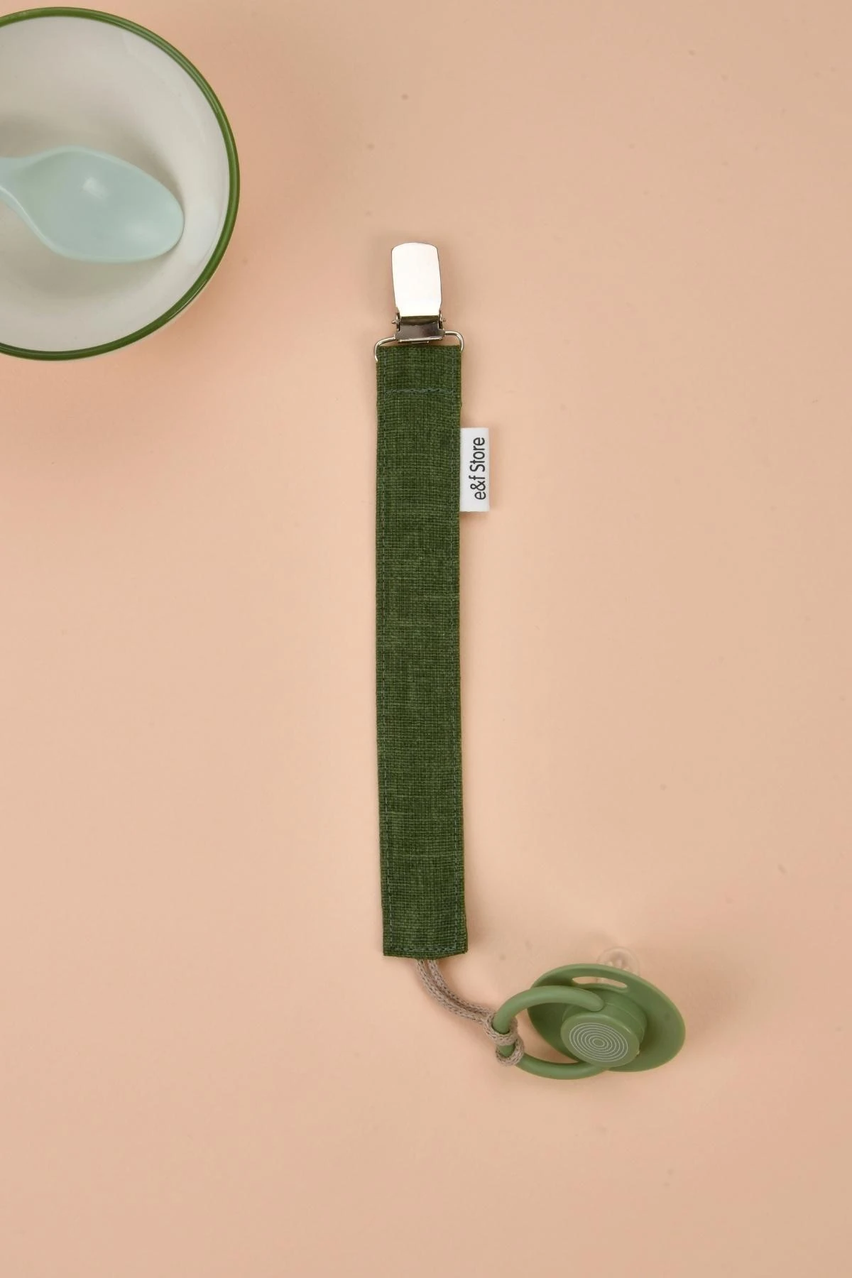 Picture of Pamuk Keten Kumaşlı Emzik Zinciri – Yeşil