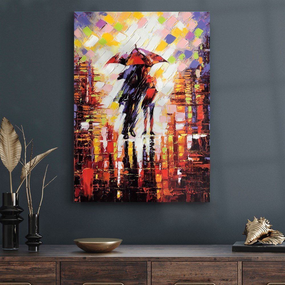 Picture of Decovetro Cam Tablo Yağmurda Aşk 70x100 cm