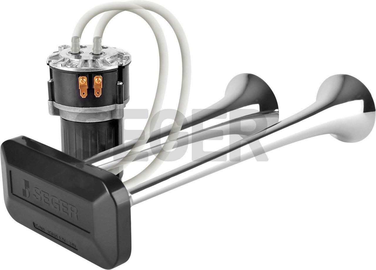 Picture of 12V Kompresörlü Çift Krom Borulu Havalı Marine Tekne Korna Fala Fala