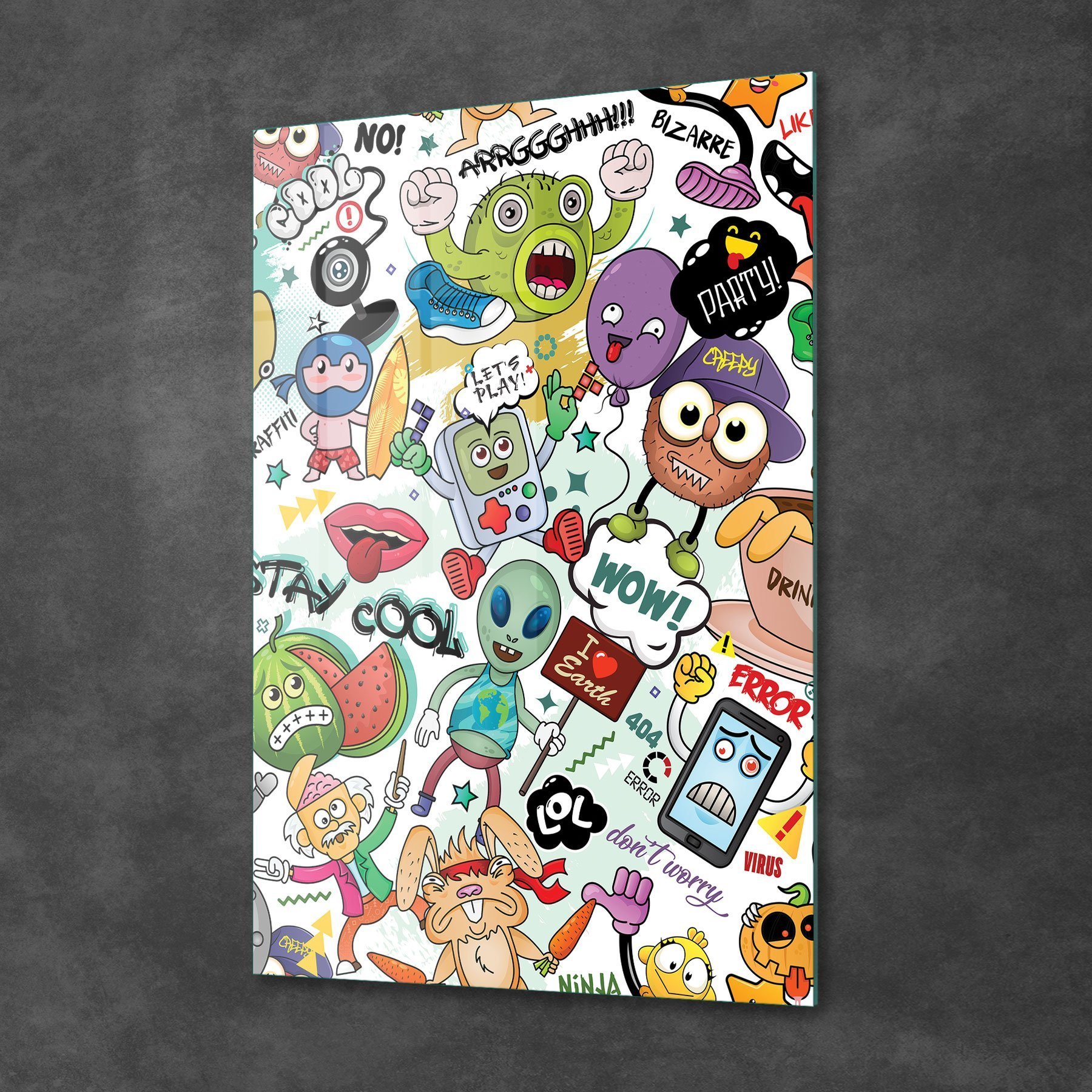 Picture of Decovetro Cam Tablo Grafiti Karakterler 70x100 cm