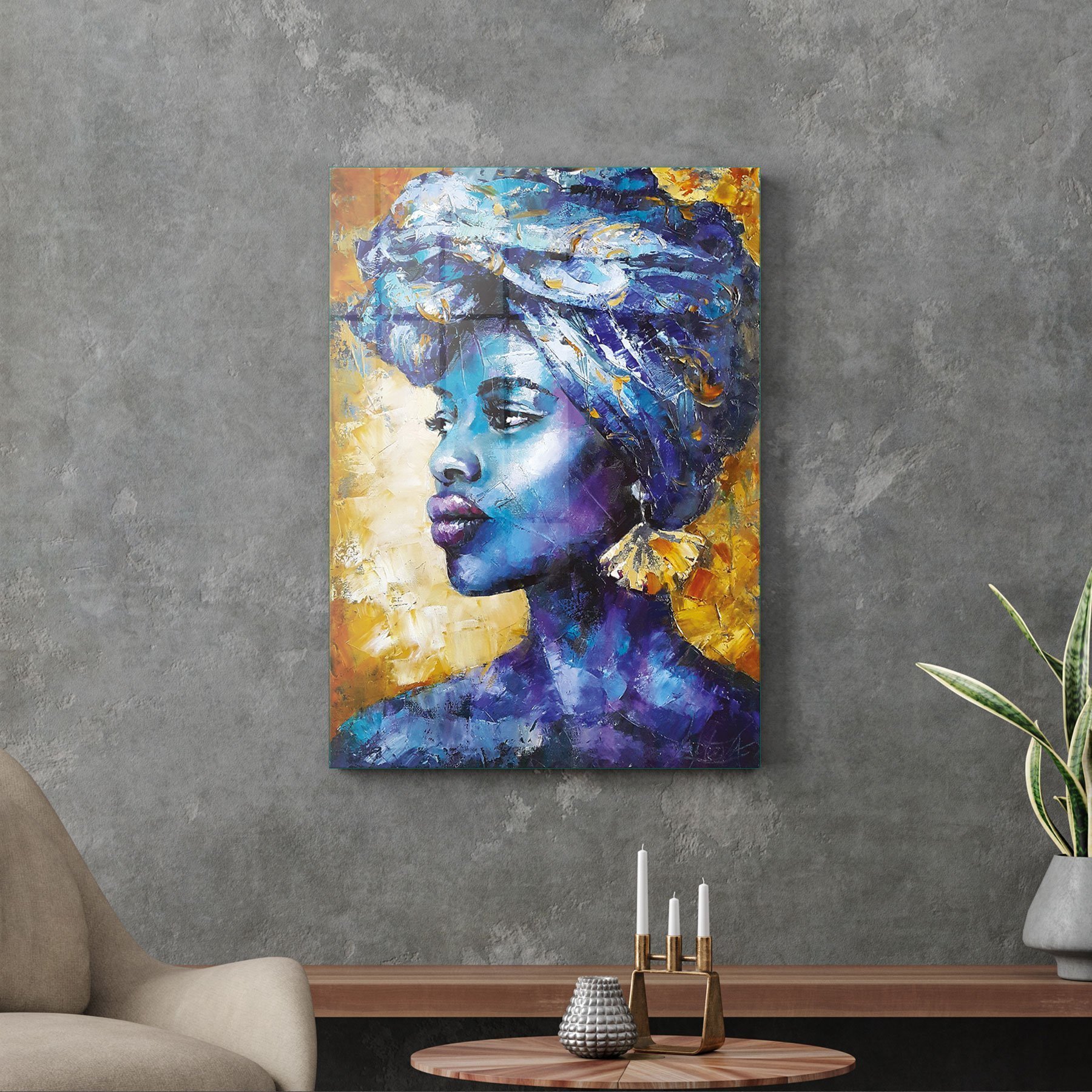 Picture of Decovetro Afrikalı Kadın Portresi Cam Tablo 70x100 cm