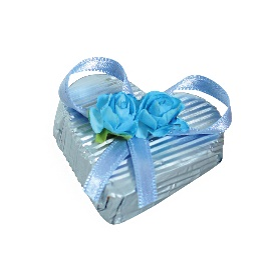 Picture of HEART - GIANDUJA FILLED MILK CHOCOLATE BLUE 2Kg