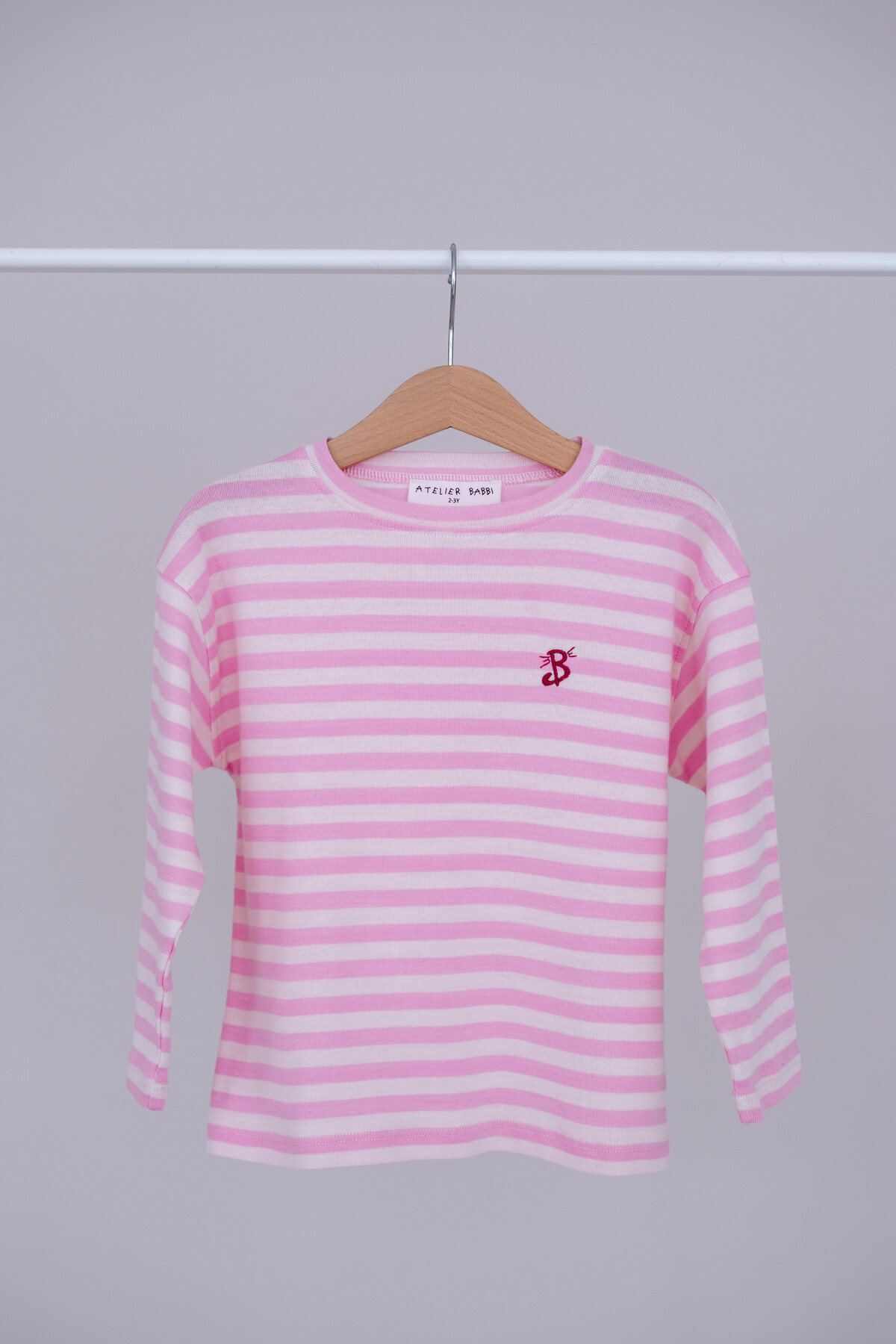 Picture of Uzun Kollu T-Shirt / Pembe Çizgili