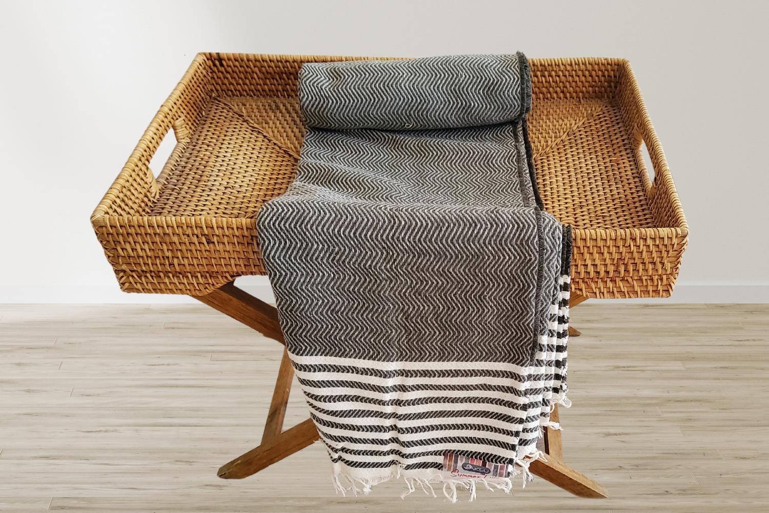 Picture of Aksu Summer Line Çok Amaçlı Örtü Pike Koltuk Örtüsü 170x220 Haki