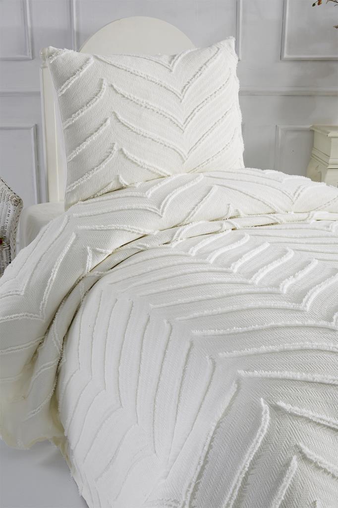 Picture of Çeyiz Diyarı Sementina 2 Parça Tek Kişilik Pike Takımı Krem