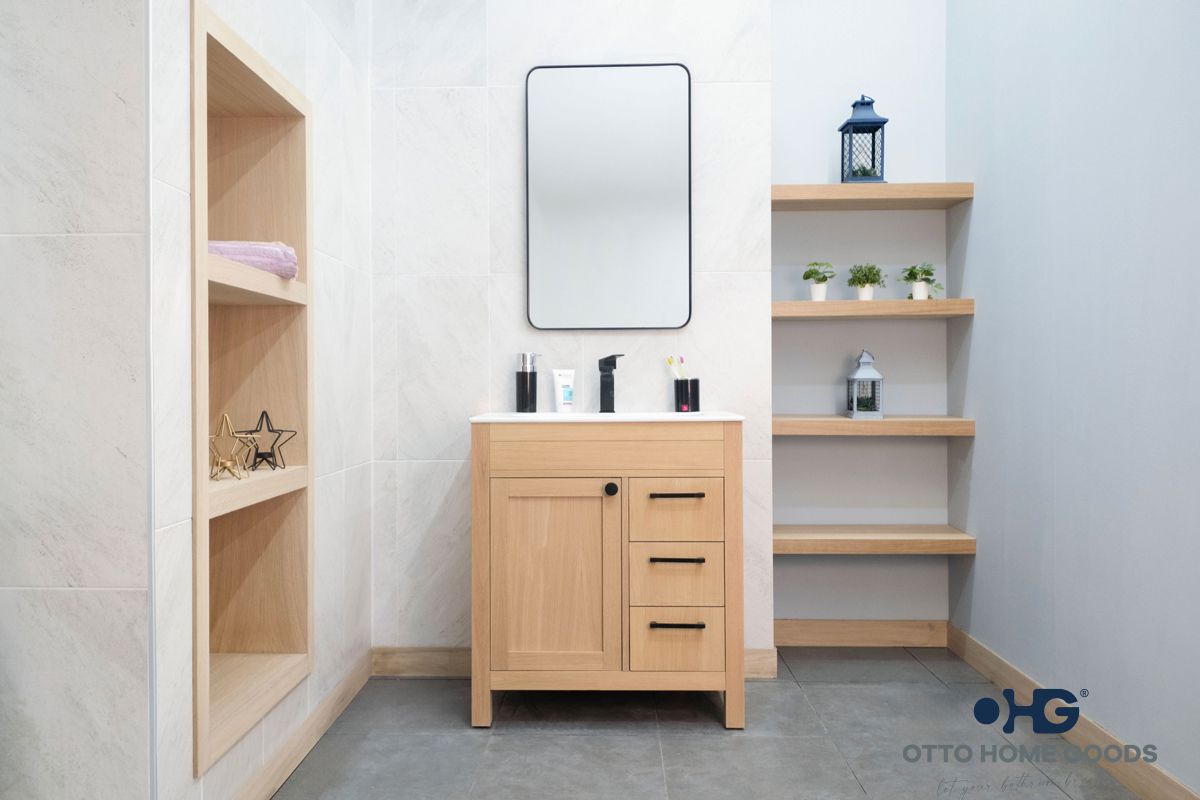 Picture of Aria Natural OAK Bathroom Cabinet
