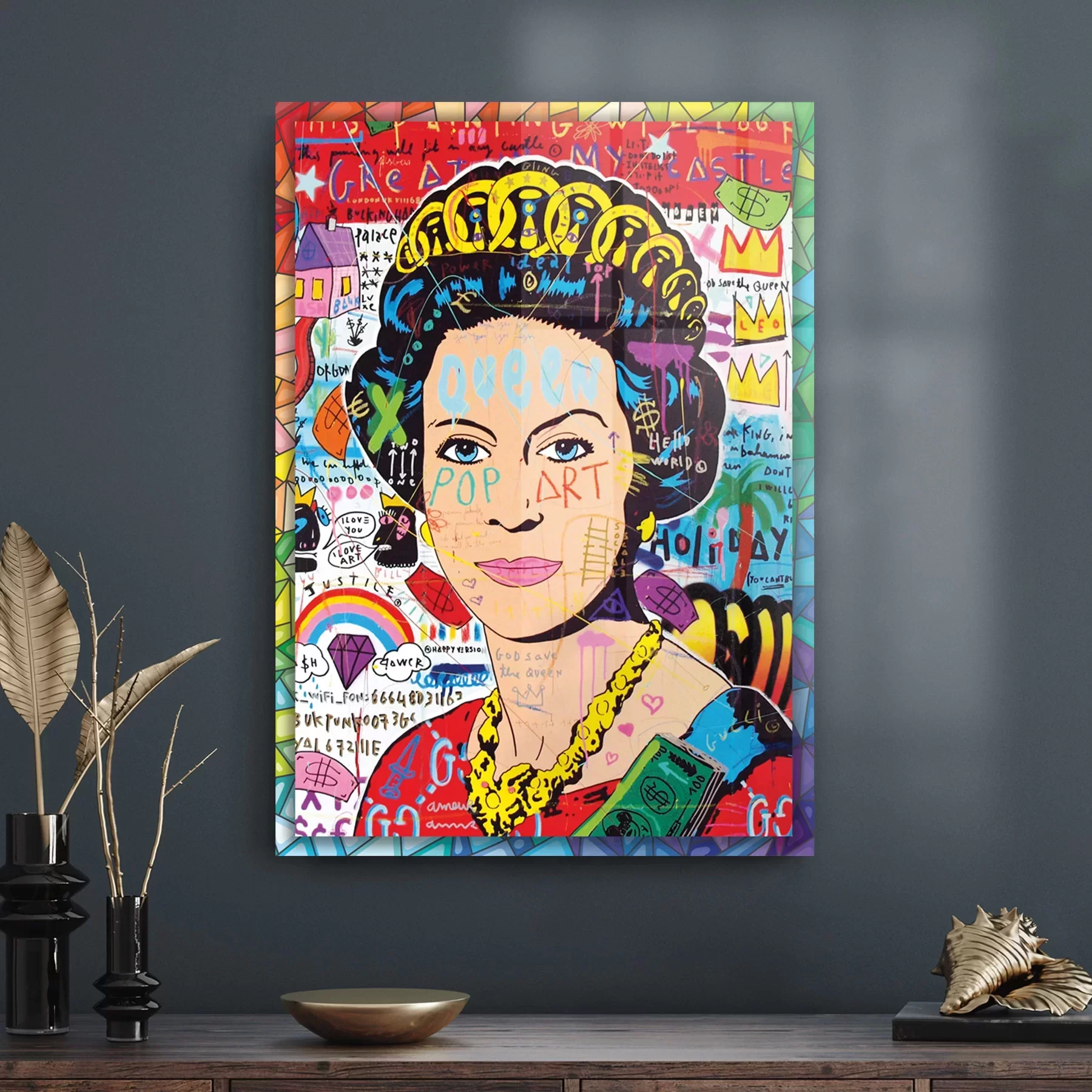 Picture of Decovetro Cam Tablo Pop Art Queen 30x40 cm