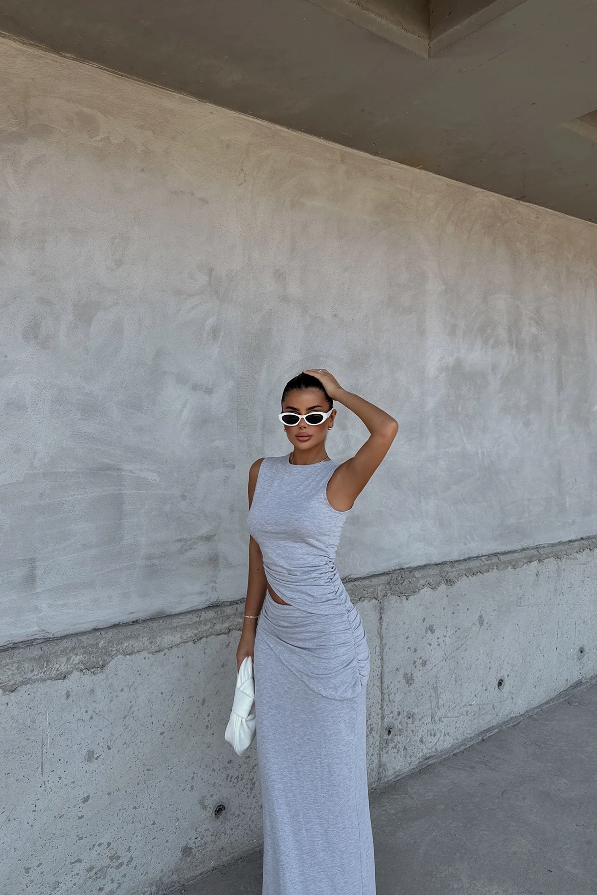 Picture of Gray Gathered Basic Suit