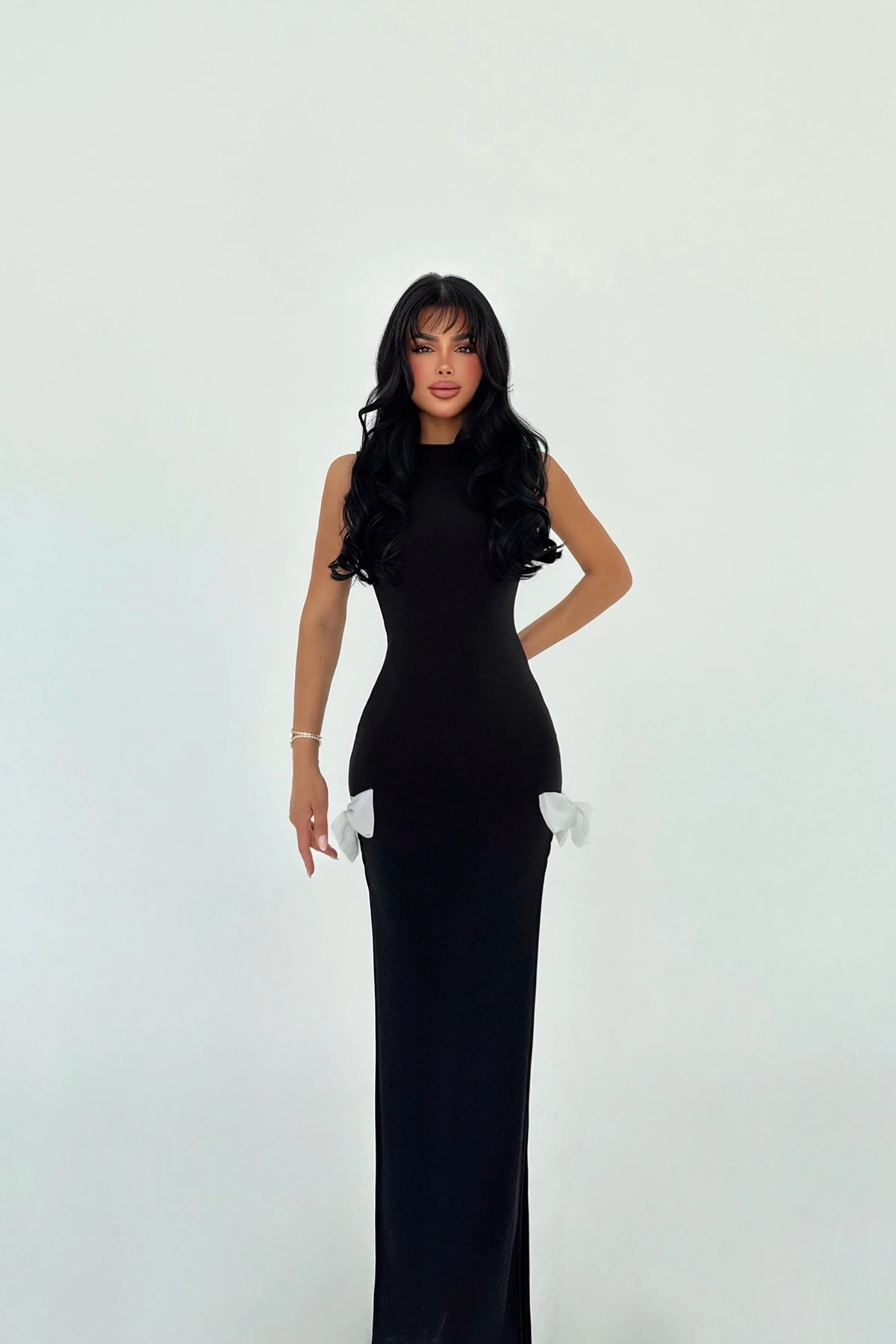 Picture of Black Gloria Bow Detail Dress