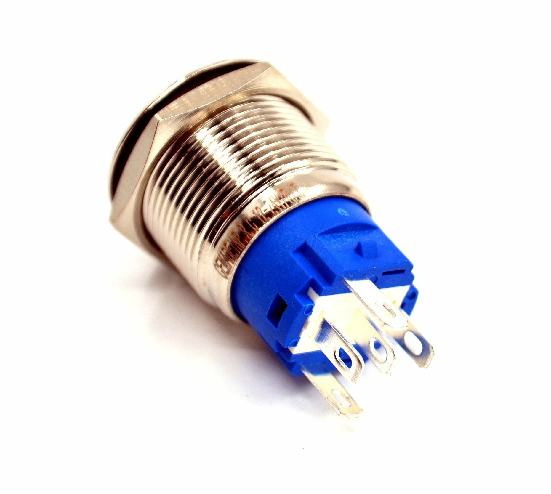 Picture of 19mm Yaylı Metal Buton Yeşil Işıklı 1NO/1NC Anahtar 12V 24V MT-ANY24