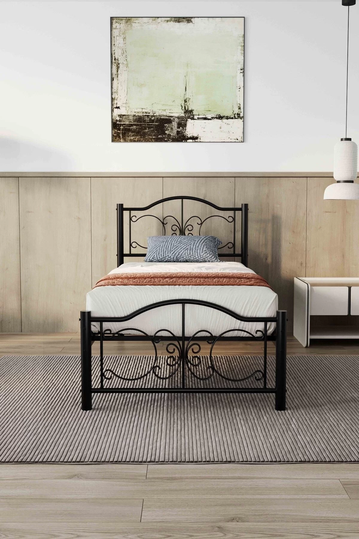 Picture of Pero Tek Kişilik Ferforje Metal Karyola Siyah