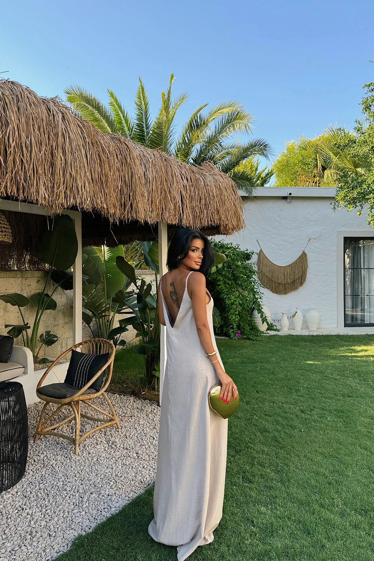 Picture of Beige Fabienne Linen Dress