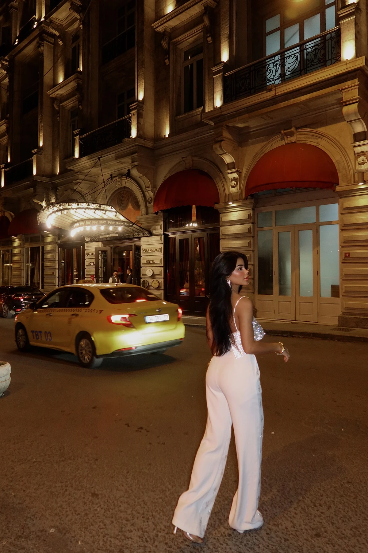 Picture of White High Waist Stone Detail Trousers