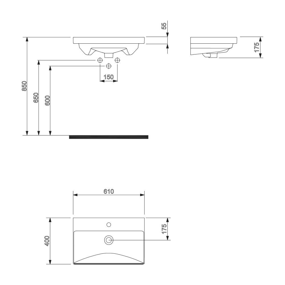 Picture of Sempre 61 cm Overmount Lavabo