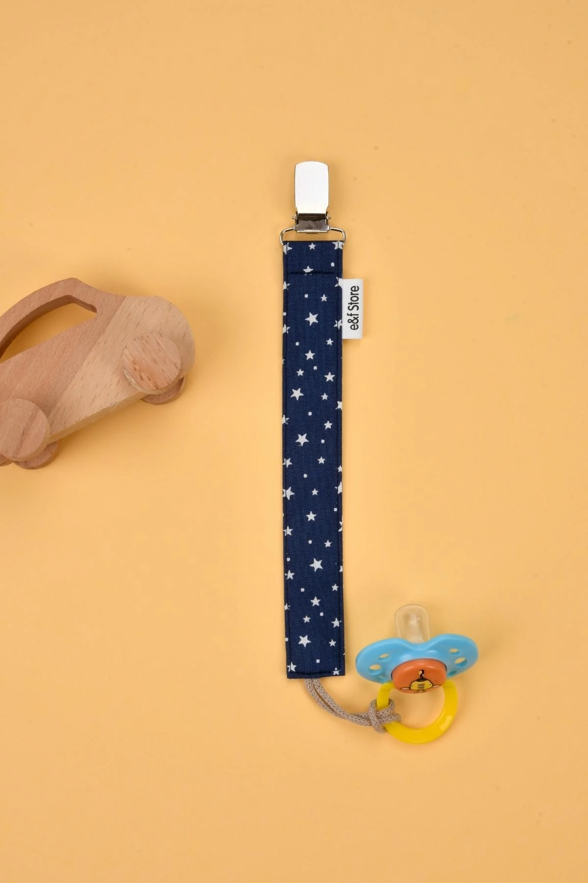 Picture of 3'lü Emzik Askısı Seti - Beyaz - Yıldız Lacivert - Sarı