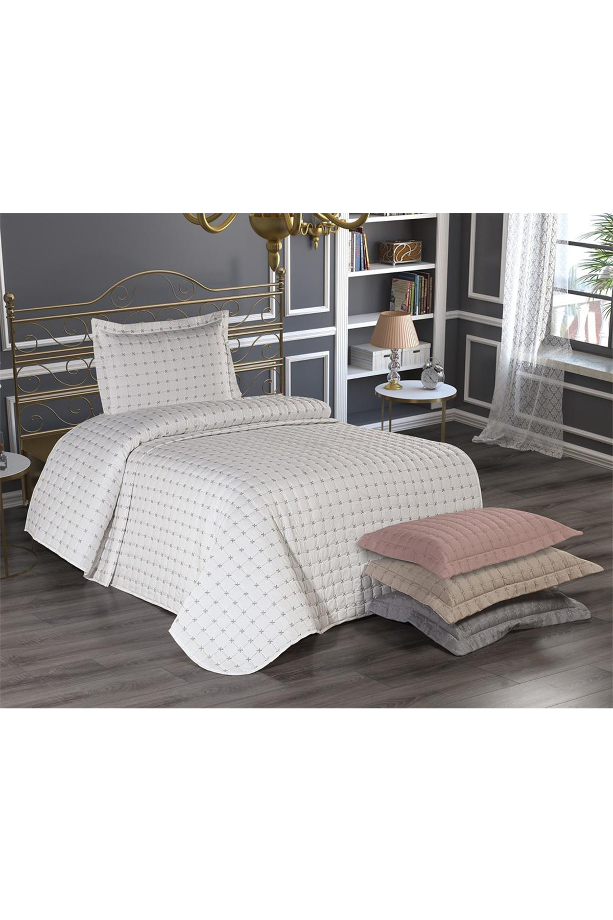 Picture of Meltem Tek Kişilik Yatak Örtüsü Krem