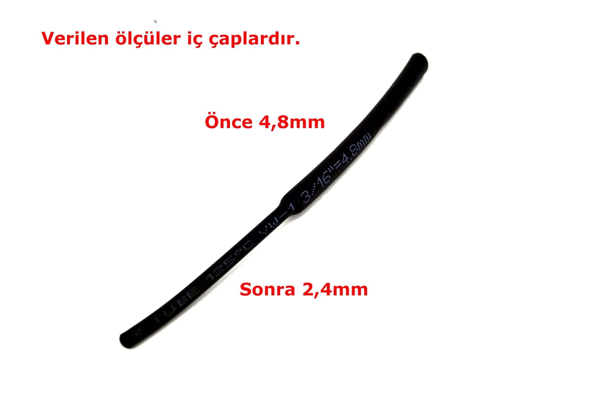 Picture of 4,8mm Siyah Isı İle Daralan Makaron Kablo Izolasyon
