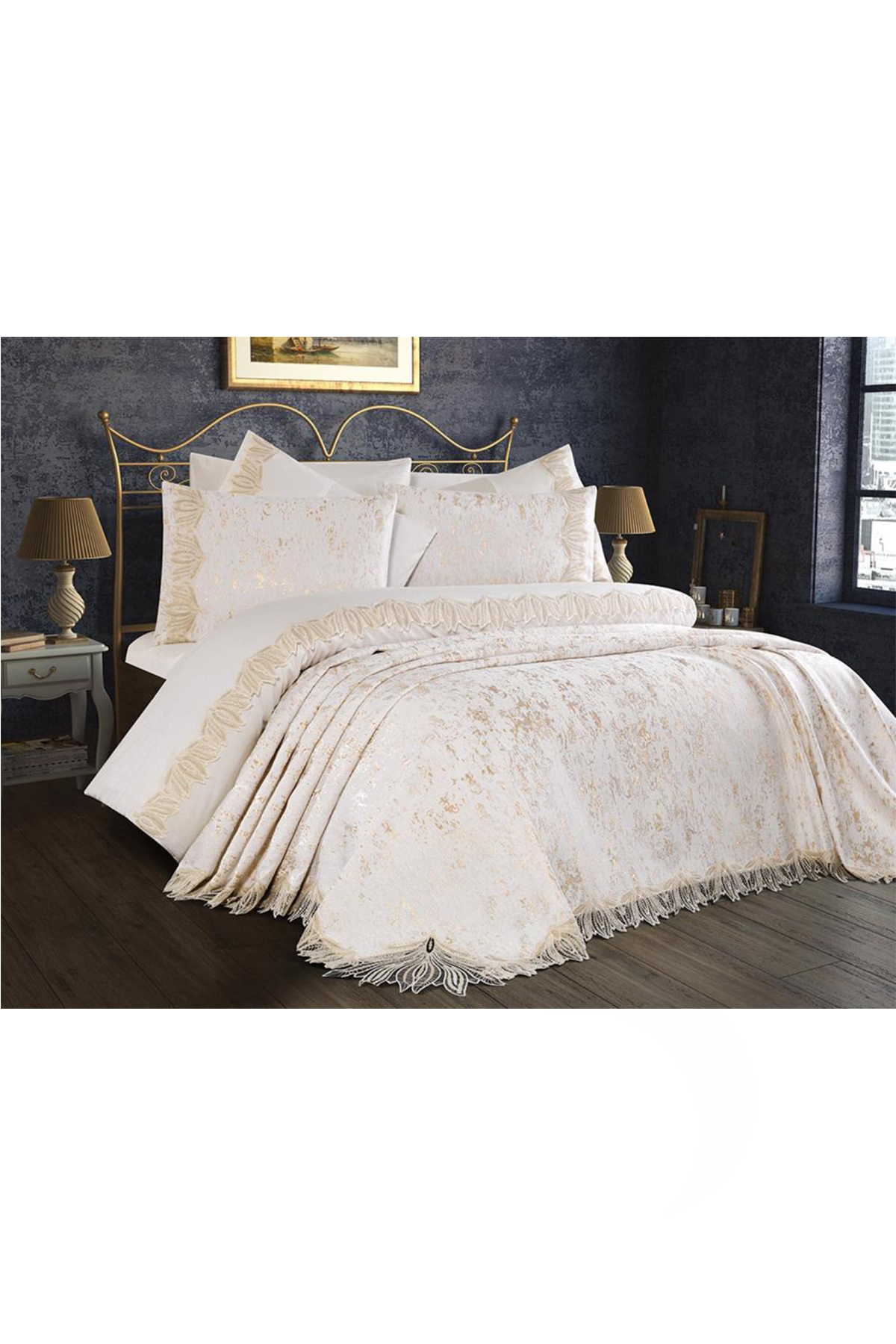 Picture of Çeyiz Diyarı Zuma Yatak Örtüsü Krem Cappucino