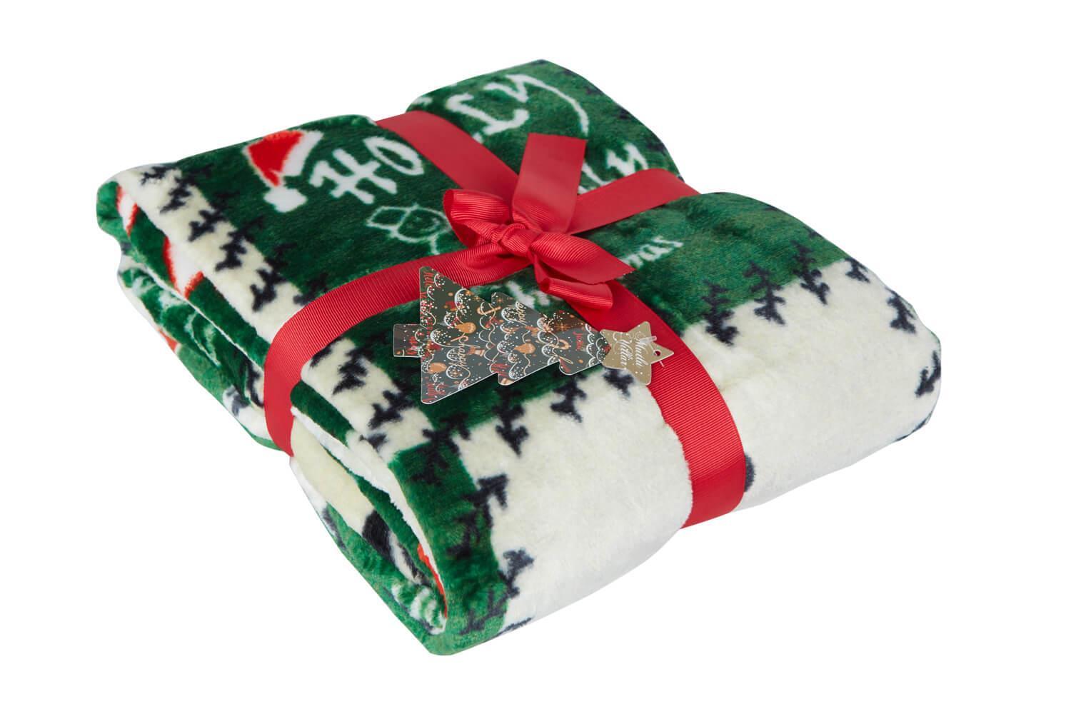 Picture of Dolce Bonita Home Wellsoft 3D Tv Battaniye 100x170 Holly Jolly Yeşil