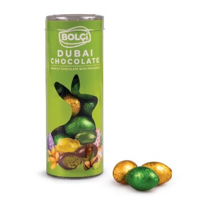 Picture of PISTACHIO KADAYIF FILLED MILK CHOCOLATE EGGS 120g