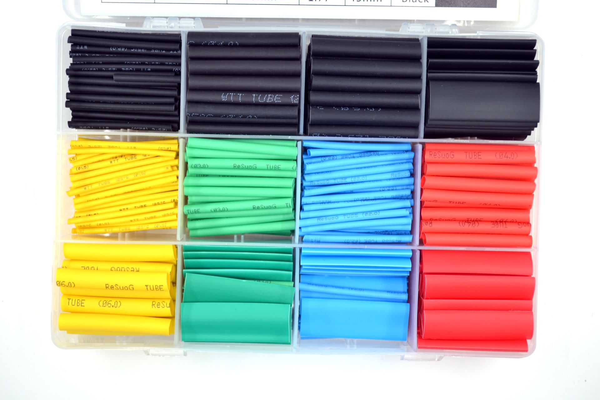 Picture of Isıyla Daralan Makaron Seti Karışık Kutulu Isı İle 530 Parça Renkli MT-SET04