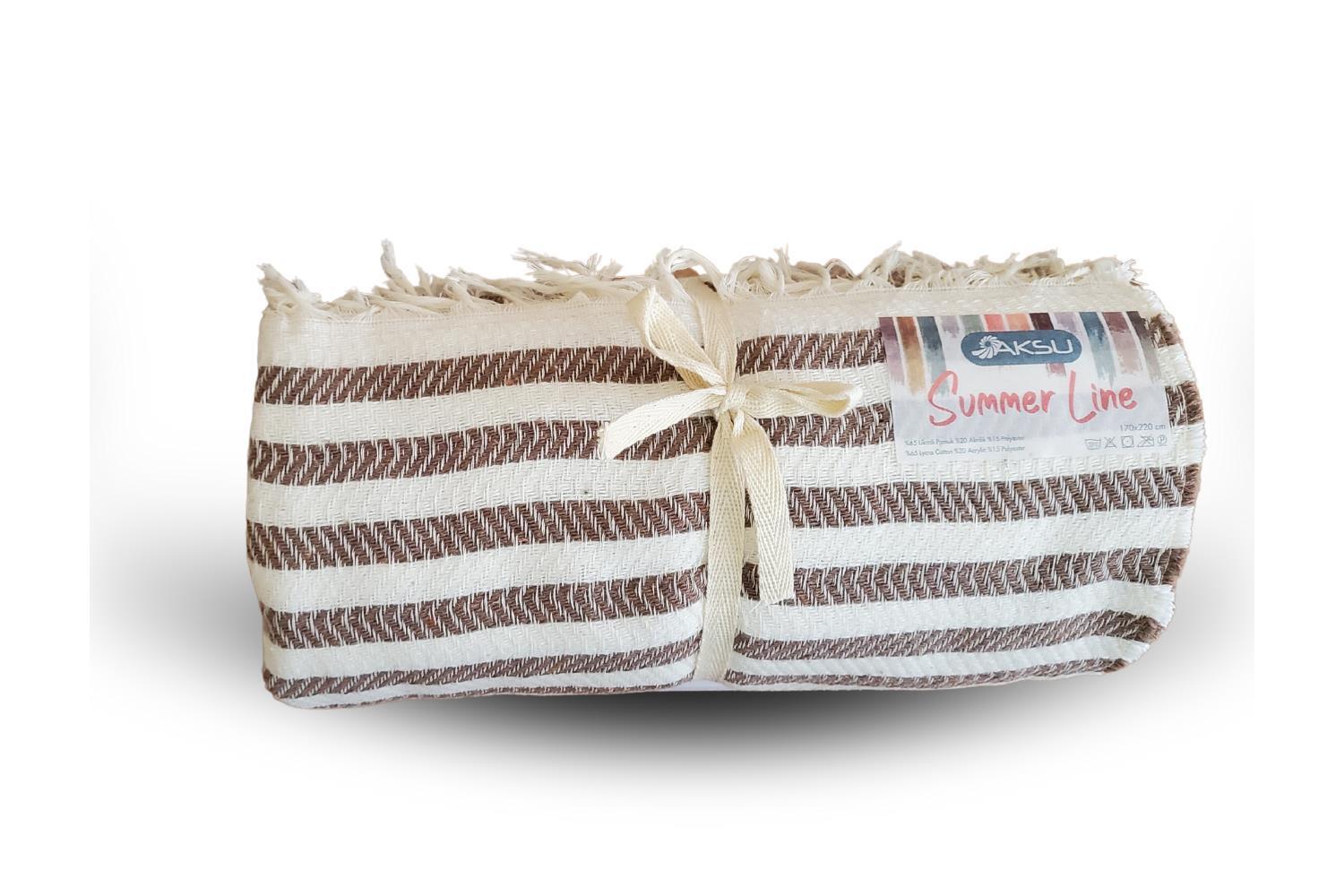 Picture of Aksu Summer Line Çok Amaçlı Örtü Pike Koltuk Örtüsü 170x220 Espresso