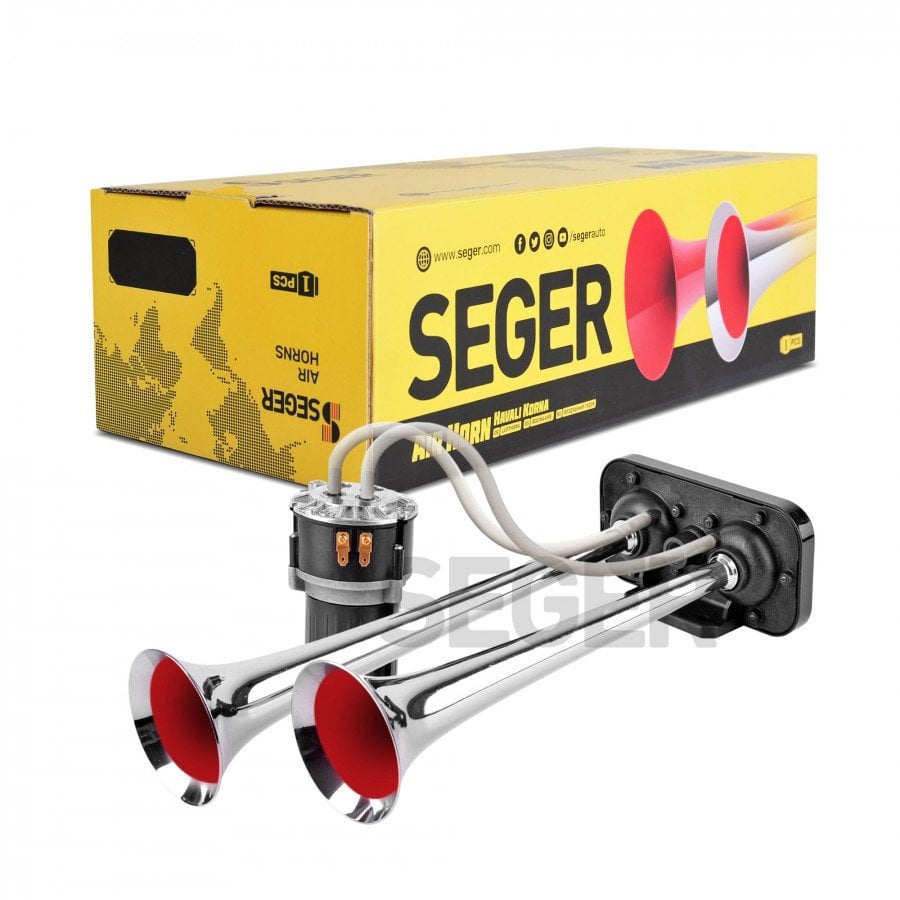 Picture of 12V Kompresörlü Çift Krom Borulu Havalı Marine Tekne Korna Fala Fala