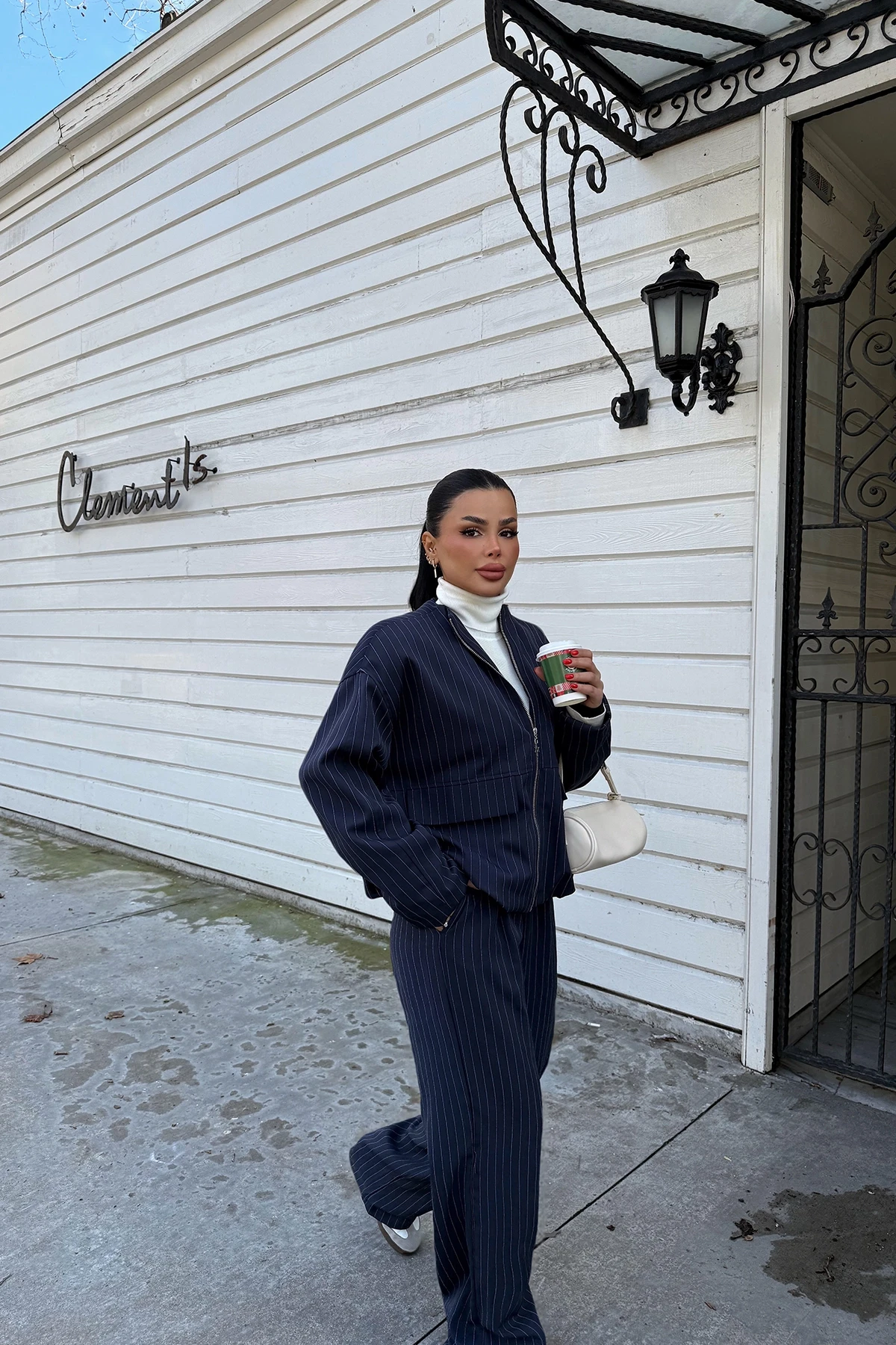 Picture of Navy Blue Pocket Detail Trouser Suit