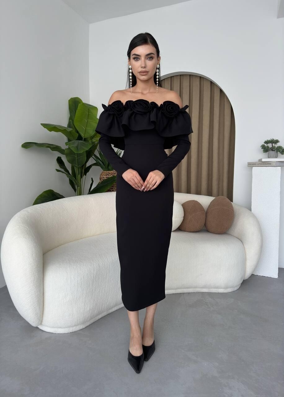 Picture of Vende Gül Yaka Elbise