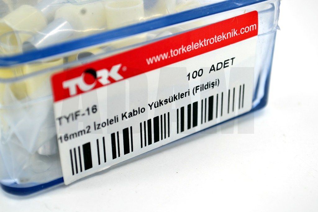 Picture of 100 Adet 16mm² Kablo Yüksüğü Bakır Bej Yüksük MT-AKUY16