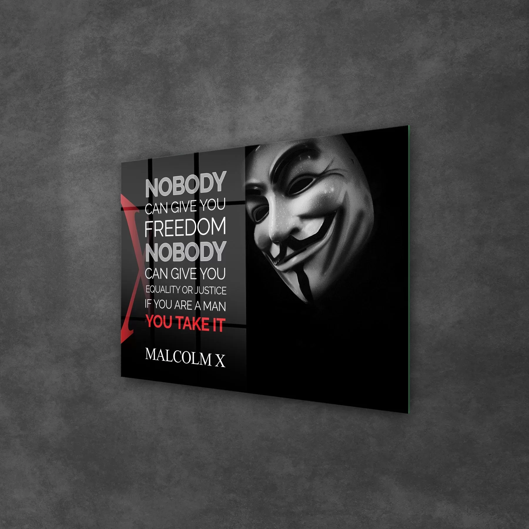 Picture of Decovetro Cam Tablo Vendetta Malcom X 70x100 cm