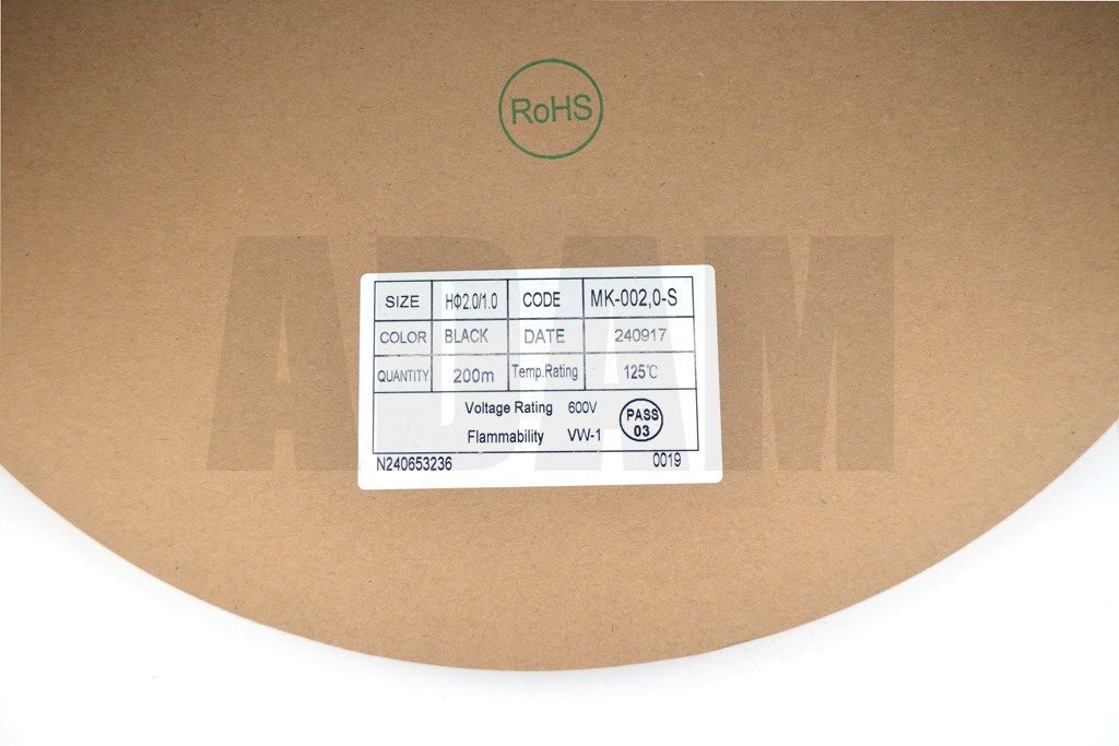 Picture of 200 Metre 2mm Siyah Isı İle Daralan Makaron Isıyla MT-M2S