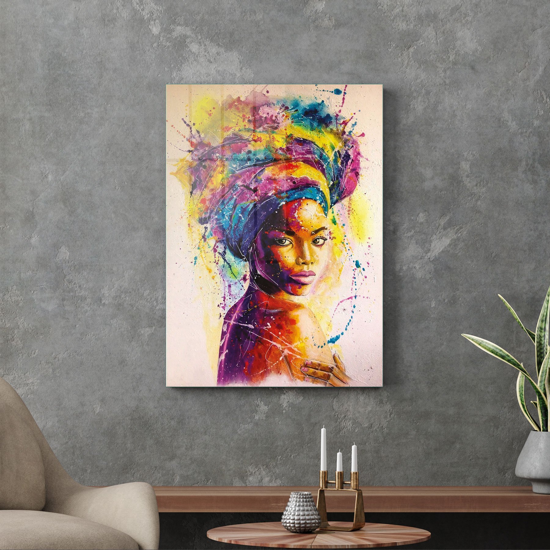 Picture of Decovetro Afrikalı Kadın Portresi Cam Tablo 30x40 cm