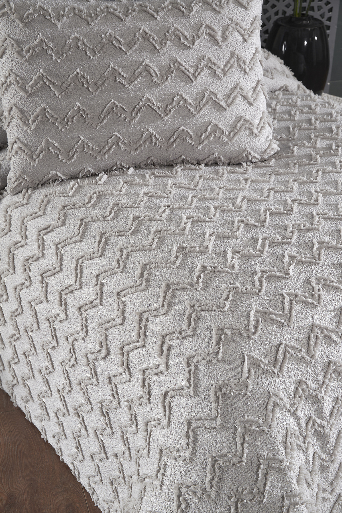 Picture of Çeyiz Diyarı Lumpa 2 Parça Tek Kişilik Pike Takımı Gri