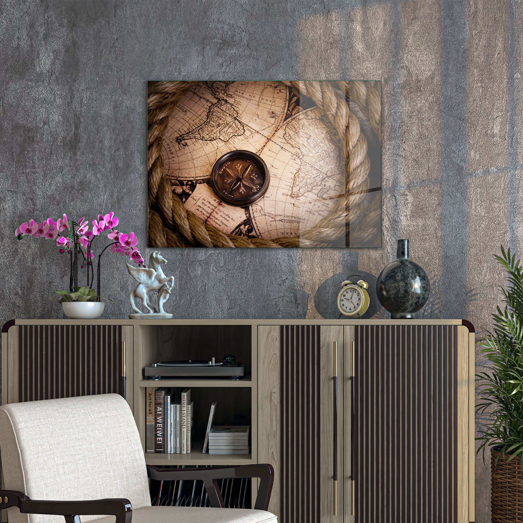 Picture of Decovetro Cam Tablo Old World Map 30x40 cm