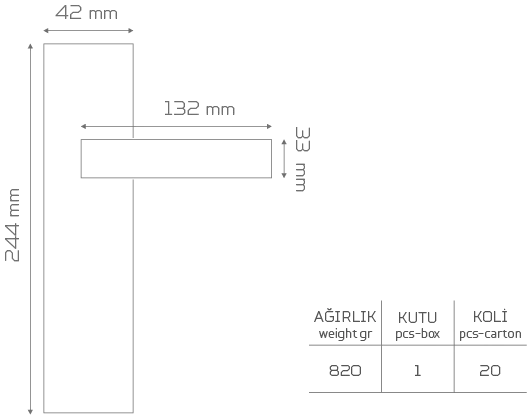 Picture of PRO GEMLİK-1065 Aynalı Kapı Kolu
