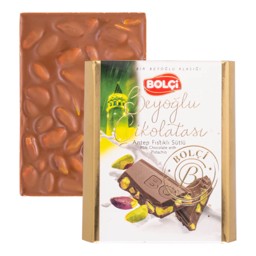 Picture of MILK CHOCOLATE WHOLE PISTACHIO TABLET 60g