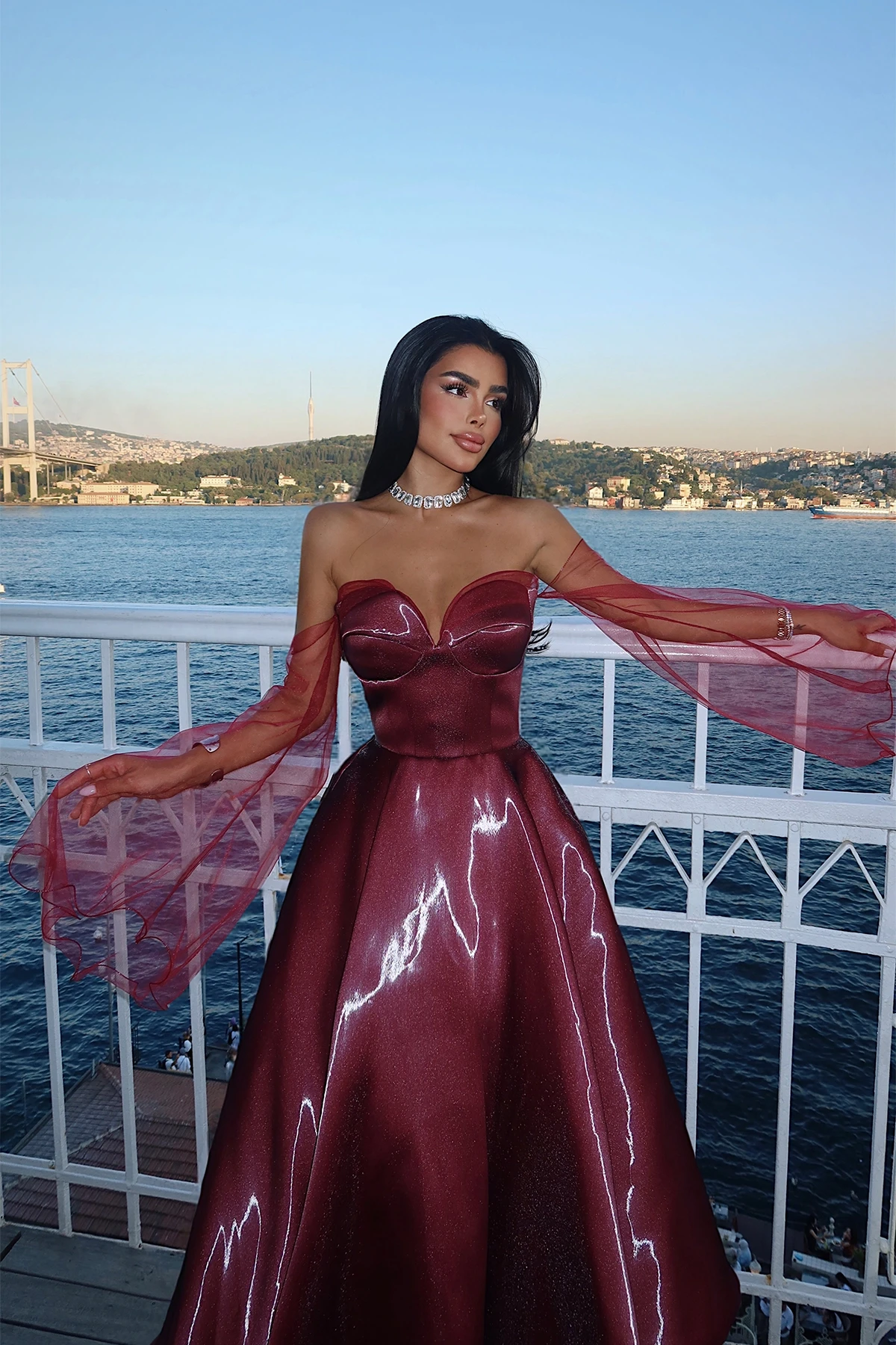 Picture of Burgundy Maisy Evening Dress