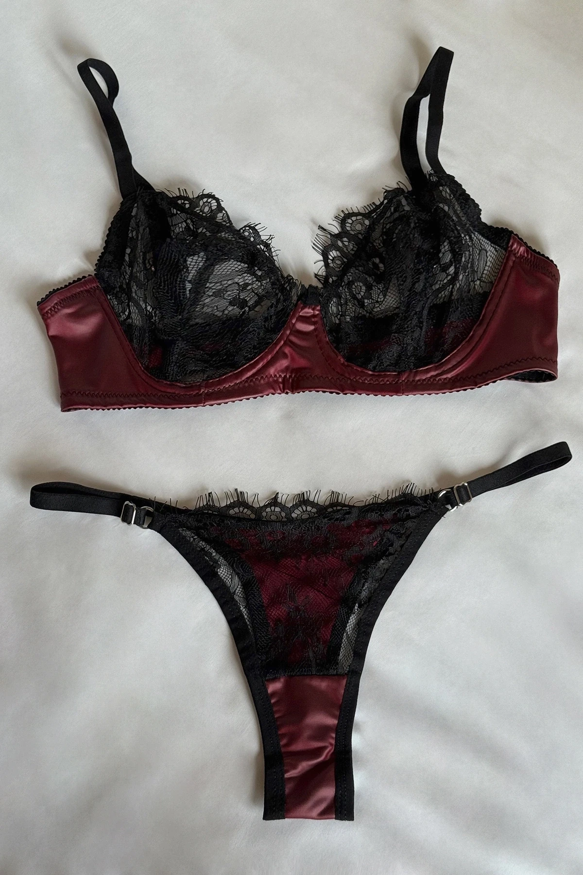 Picture of Burgundy Lace Detail Underwear