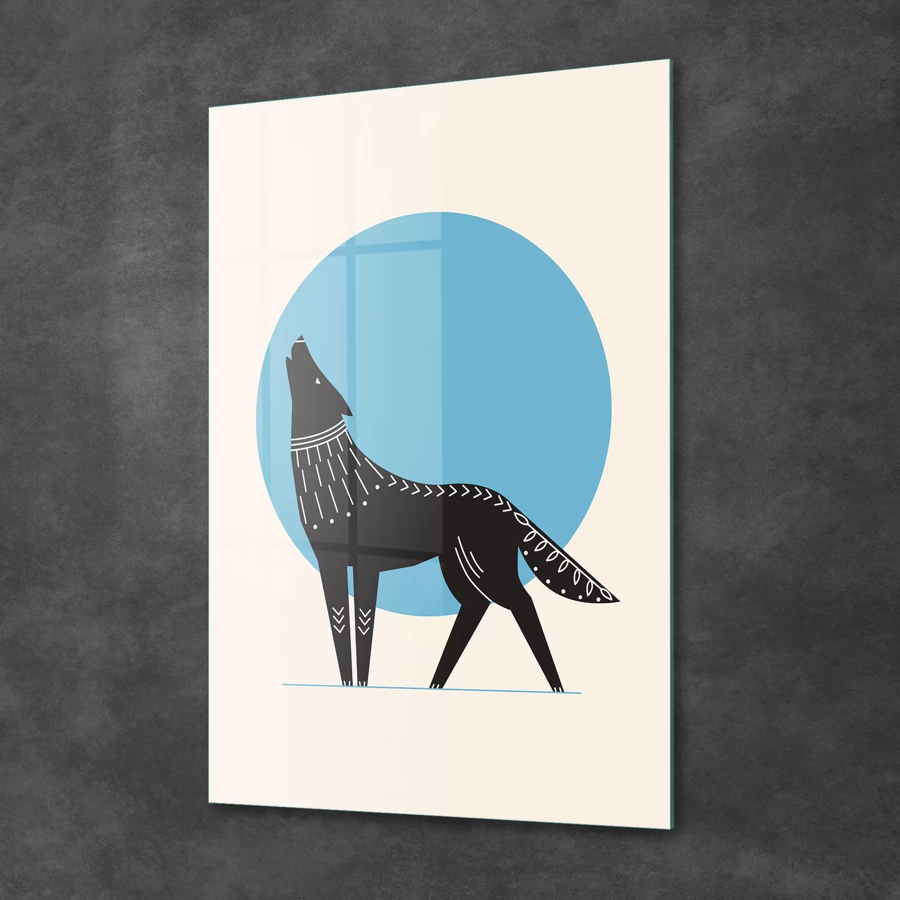 Picture of Decovetro Cam Tablo Minimal Kurt Desenli 30x40 cm