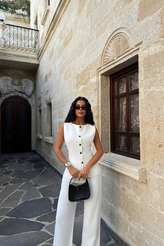 Picture of White Lamarie Tie Waist Bottom Top Set